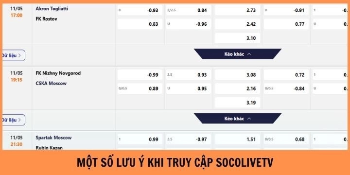 Chú ý cần biết khi trải nghiệm socolivetv mượt mà nhất